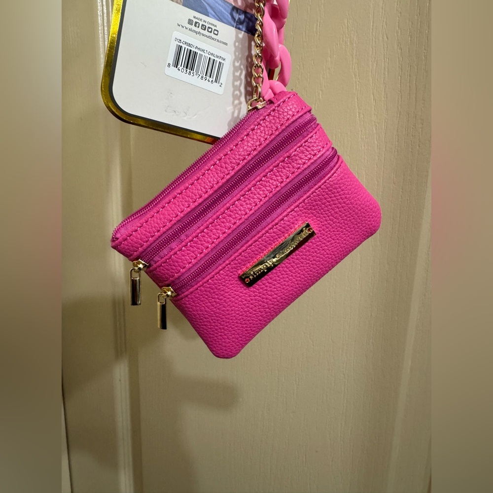NWT Stylish Pink Phone Strap with Zippered Coin Purse - Picture 3 of 7
